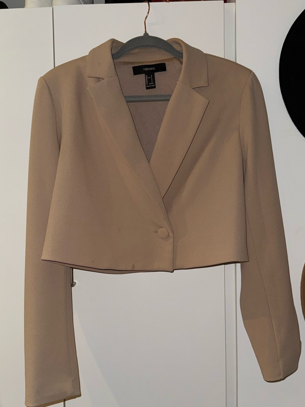Cropped Blazer Jacket - Tan